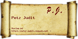 Petz Judit névjegykártya